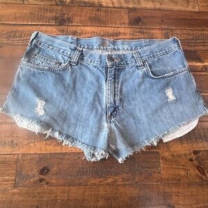 One of a Kind Distressed Carhartt Jean Shorts!
